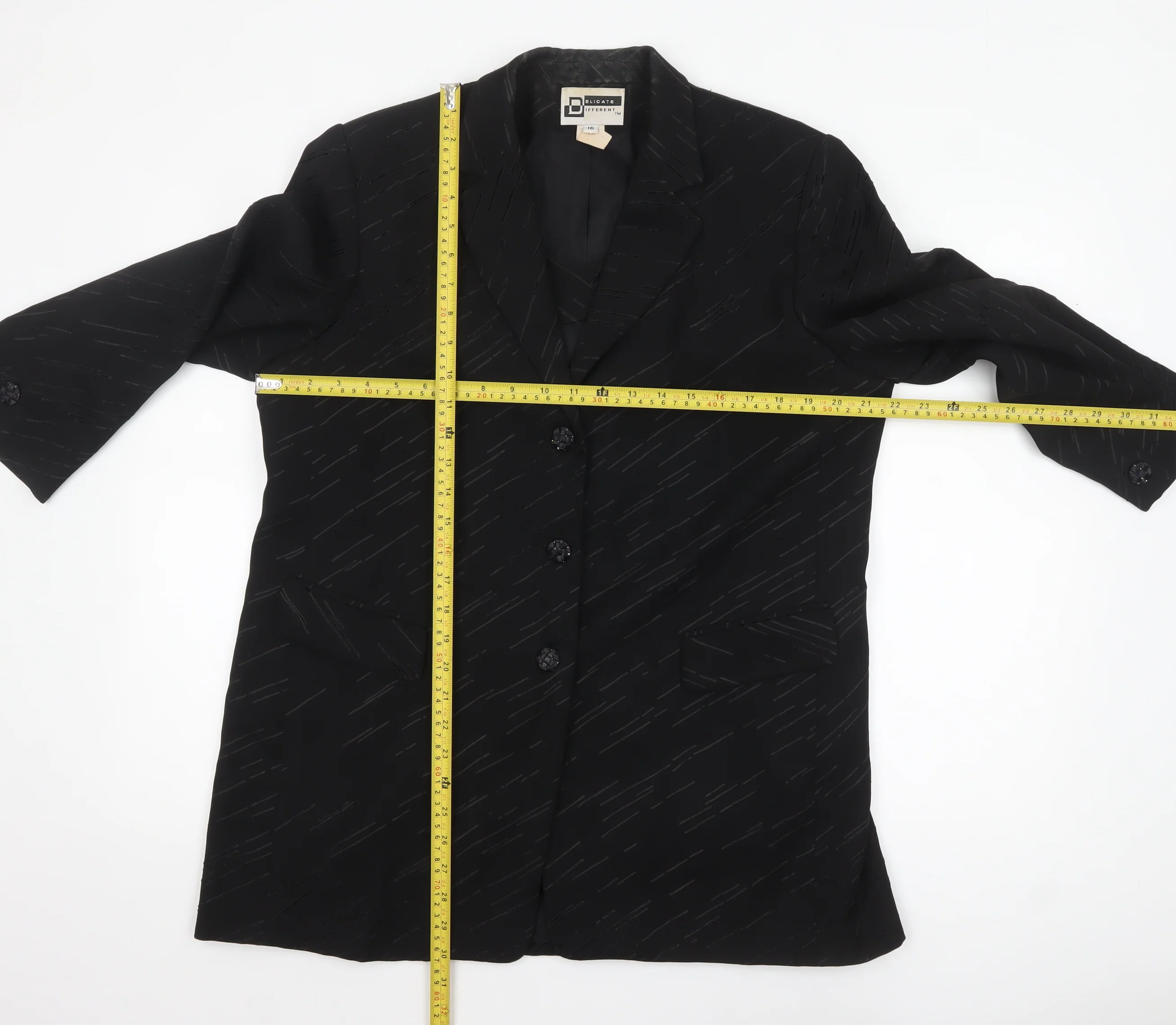 Delicate Different Women Black Size 16 Single-Breasted Blazer Jacket - Image 2
