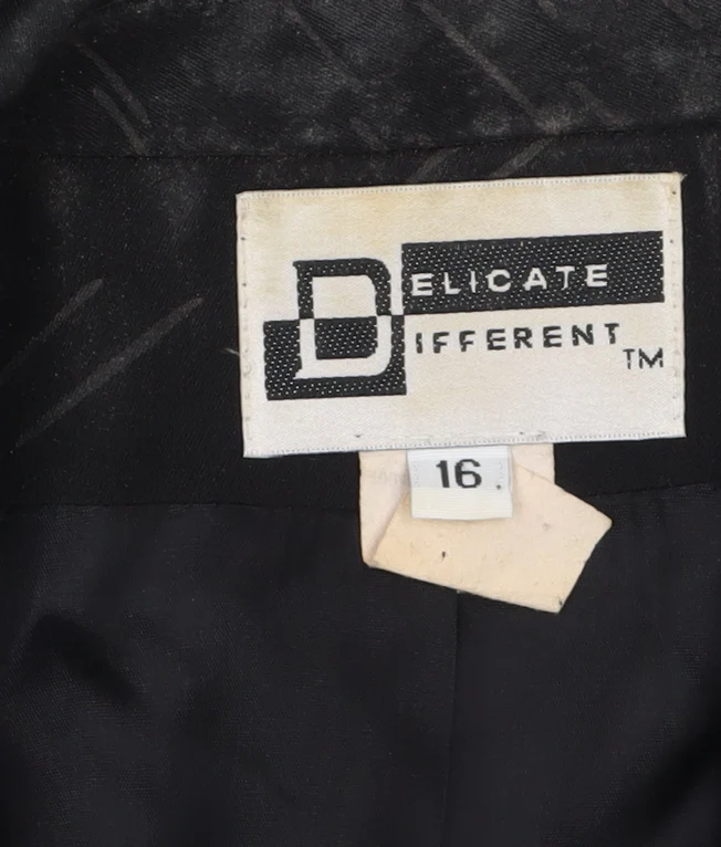 Delicate Different Women Black Size 16 Single-Breasted Blazer Jacket - Image 4