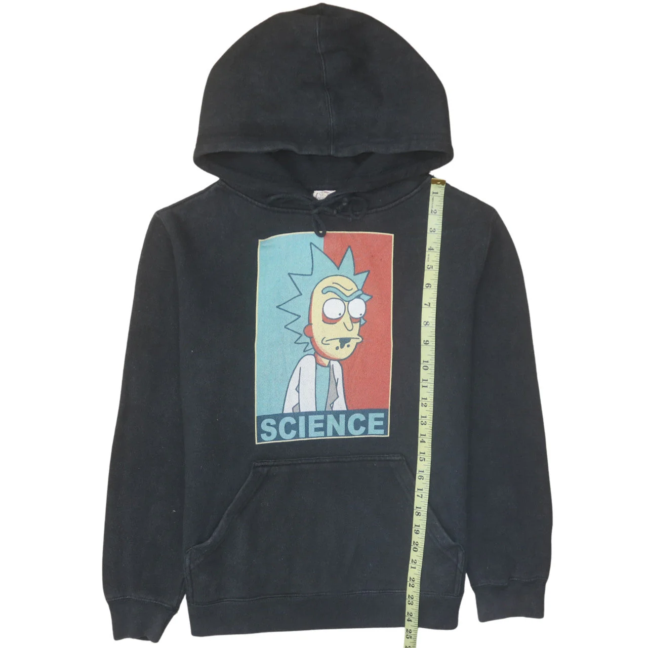 Delta Men's Black Science Cartoon Pullover Hoodie Medium - Image 3