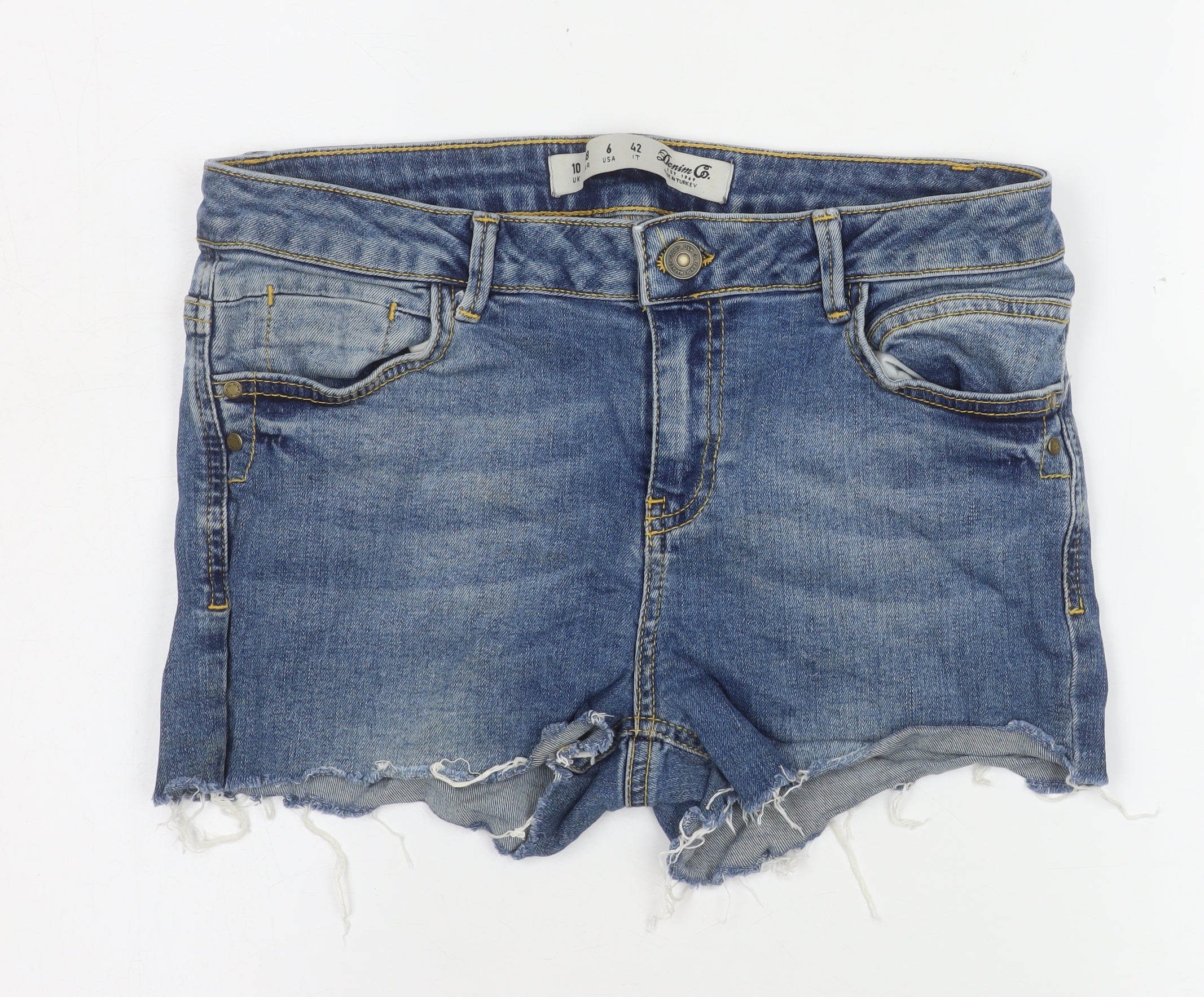 Denim Co Women Blue Cut-Off Denim Shorts Size 10 UK