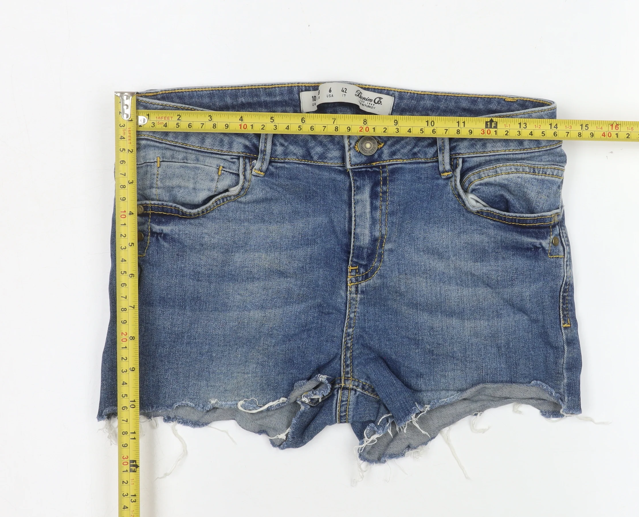 Denim Co Women Blue Cut-Off Denim Shorts Size 10 UK - Image 2