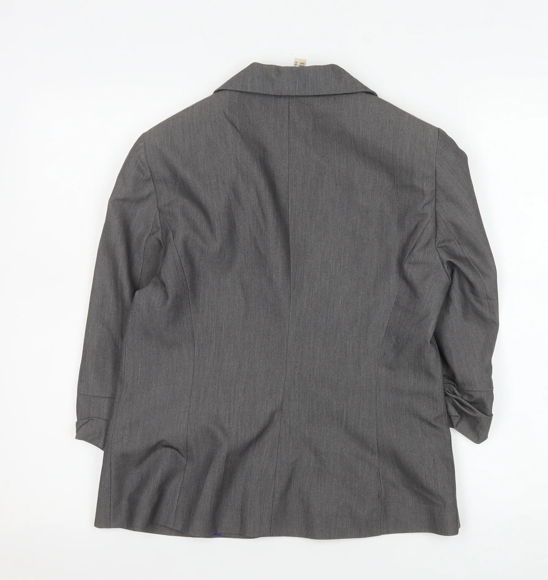 Denim Co Women Grey Double-Breasted Blazer Size 12 Regular Fit Work Jacket - Image 3