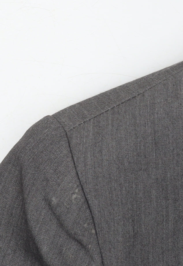 Denim Co Women Grey Double-Breasted Blazer Size 12 Regular Fit Work Jacket - Image 6