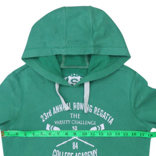 Denim Co Women’s Green Hoodie Size 10 Pullover Varsity Print - Image 3