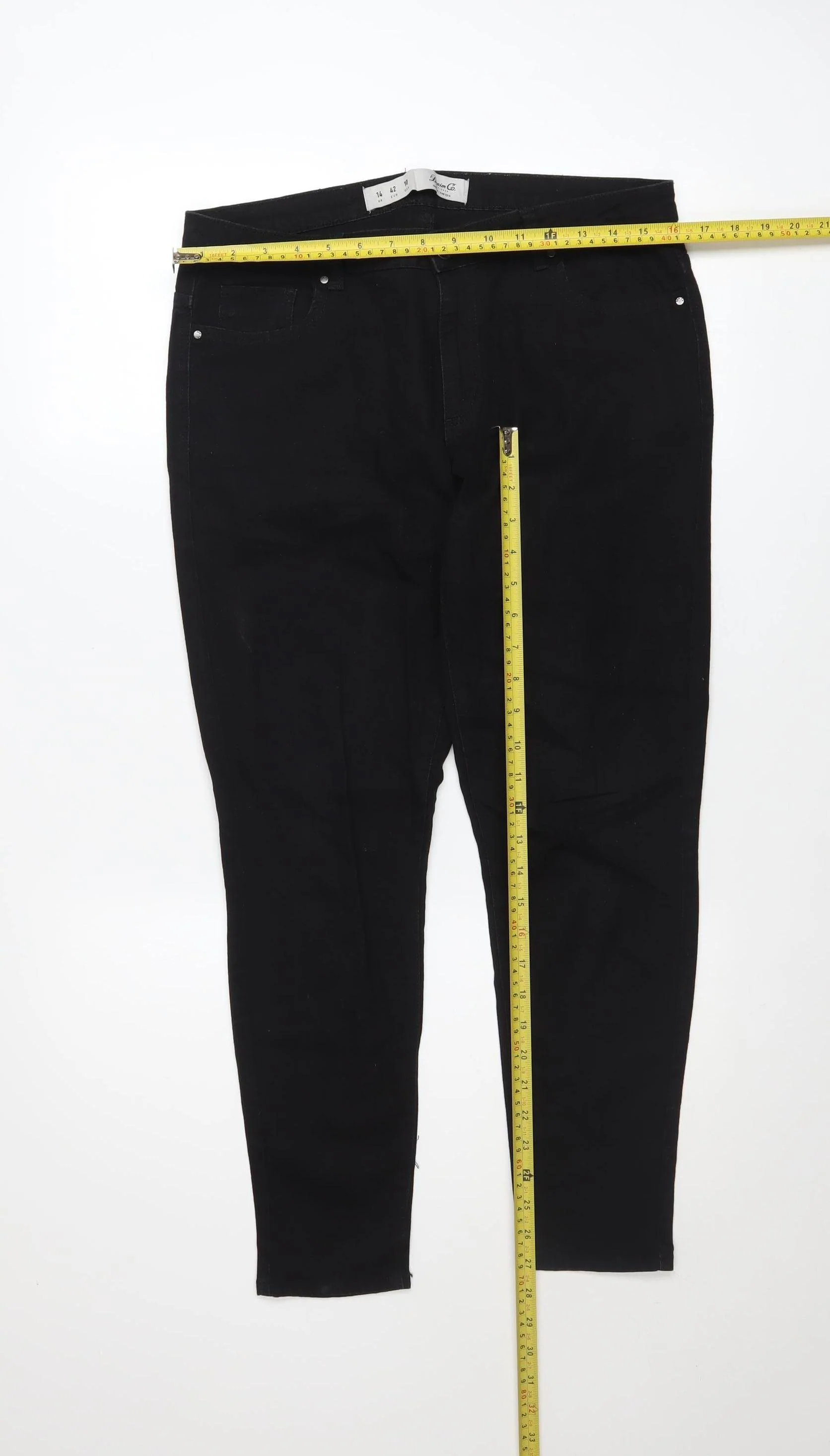 Denim Co. Women's Black Skinny Jeans Size 14 Slim Fit Mid Rise - Image 2