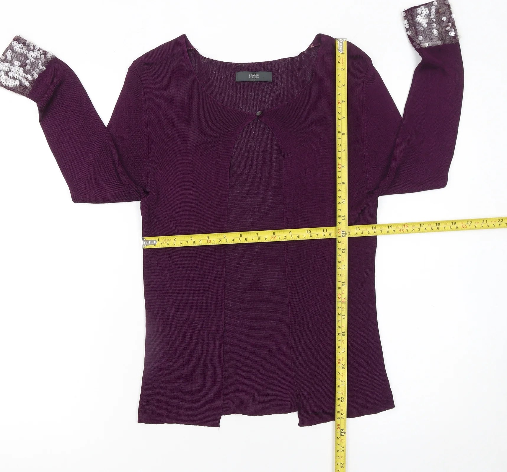 Designers at Debenhams Women’s Purple Sequin Cuff Knit Cardigan Size S - Image 2