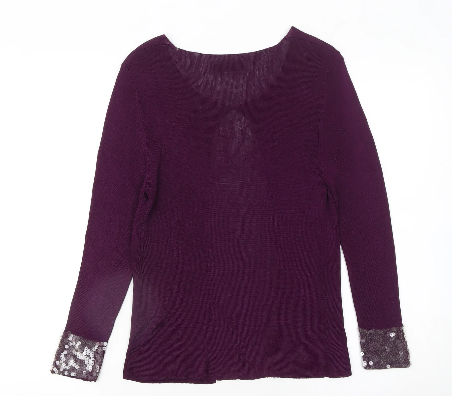 Designers at Debenhams Women’s Purple Sequin Cuff Knit Cardigan Size S - Image 3