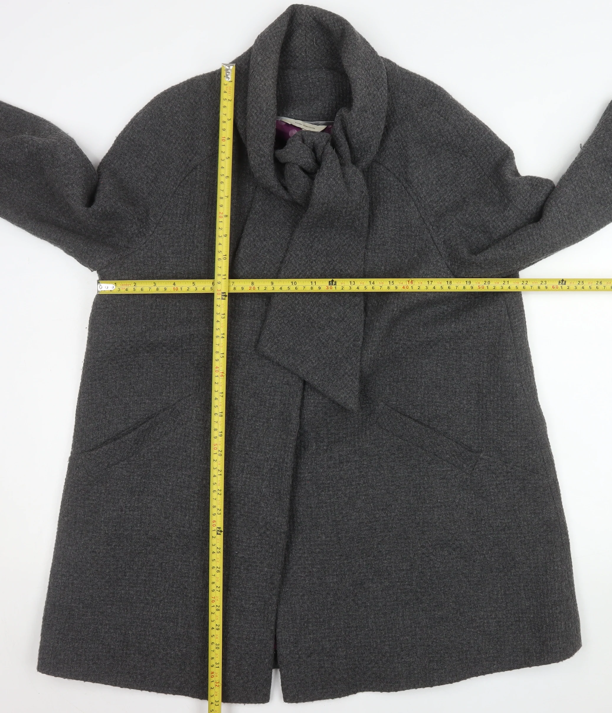 Designers at Debenhams Womens Grey Wool Blend Coat Size 16 Classic Style - Image 2