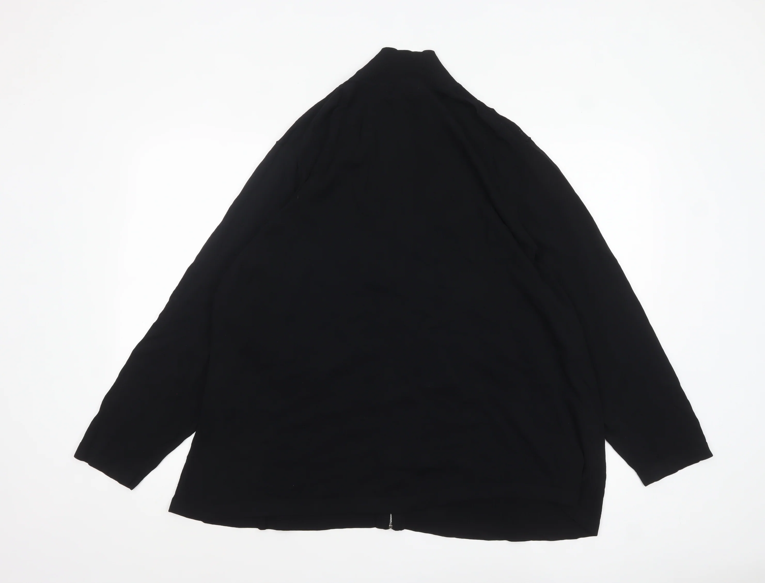 Dialogue Women Black 3XL Full Zip Cardigan in Rayon Blend - Image 3