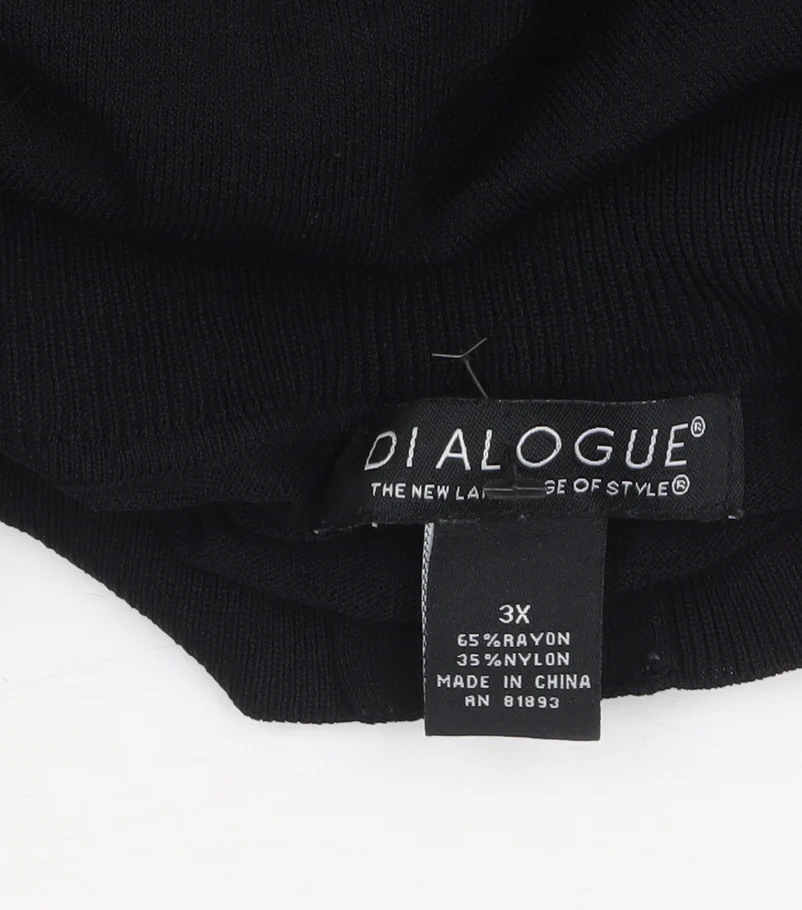 Dialogue Women Black 3XL Full Zip Cardigan in Rayon Blend - Image 4