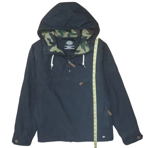 Dickies Men's Black Small Hooded Anorak Jacket with Camouflage Lining - Image 3