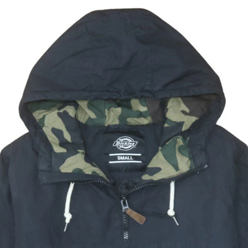 Dickies Men's Black Small Hooded Anorak Jacket with Camouflage Lining - Image 7