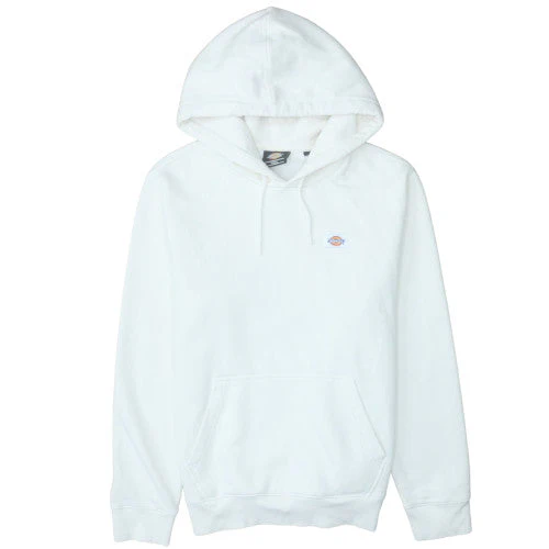 Dickies Men's White Pullover Hoodie Fleece Small Logo Sweatshirt
