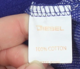 Diesel Boys Blue Striped Cotton T-Shirt Age 9-10 Short Sleeve Casual Top - Image 4
