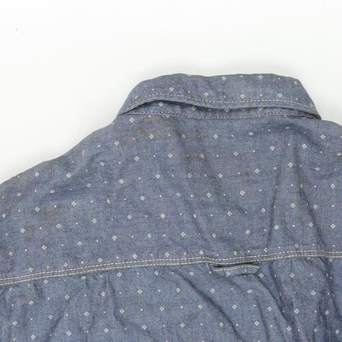 Diesel Men Blue Short Sleeve Cotton Button-Up Shirt M - Image 6