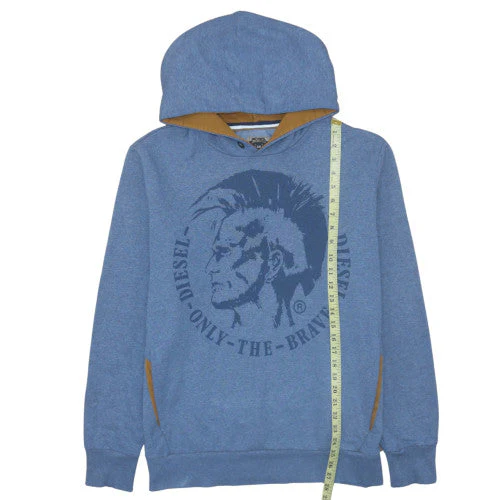 Diesel Men Blue XL Pullover Hoodie Graphic Print Regular Fit - Image 3