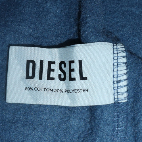 Diesel Men’s Blue Pullover Hoodie Size L Regular Fit Fleece - Image 5