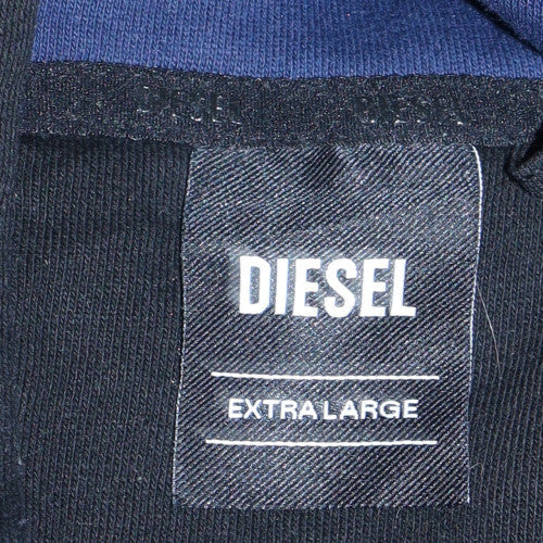 Diesel Mens Black Blue XL Pullover Hoodie with Logo - Image 5