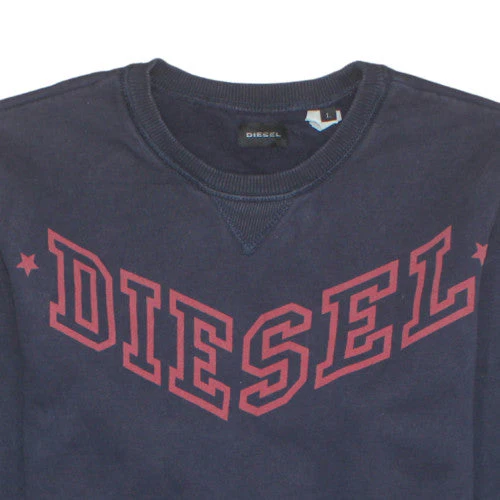 Diesel Mens Blue Cotton Crew Neck Pullover Sweatshirt L - Image 8