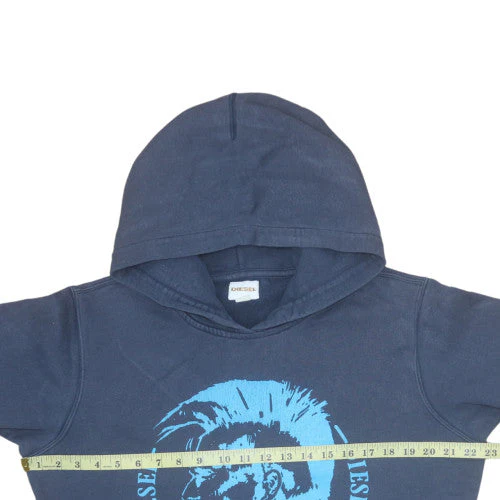 Diesel Men's Blue Pullover Hoodie M Graphic Print Cotton - Image 3