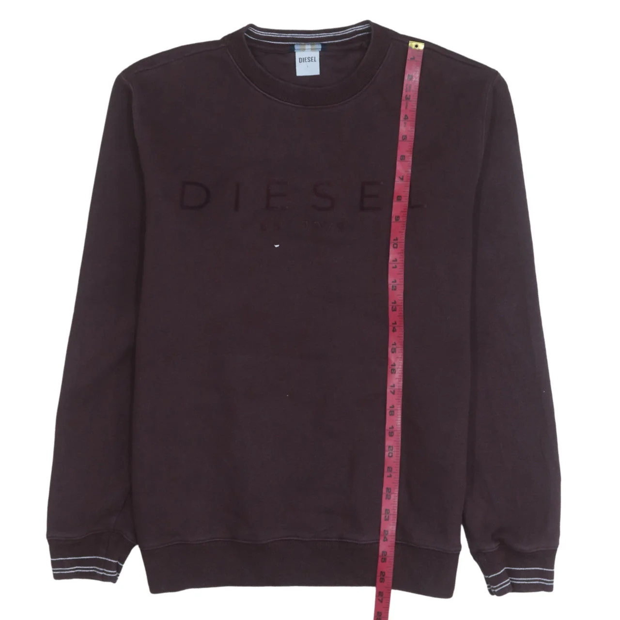 Diesel Men's Brown Crew Neck Sweatshirt L Cotton Blend - Image 3