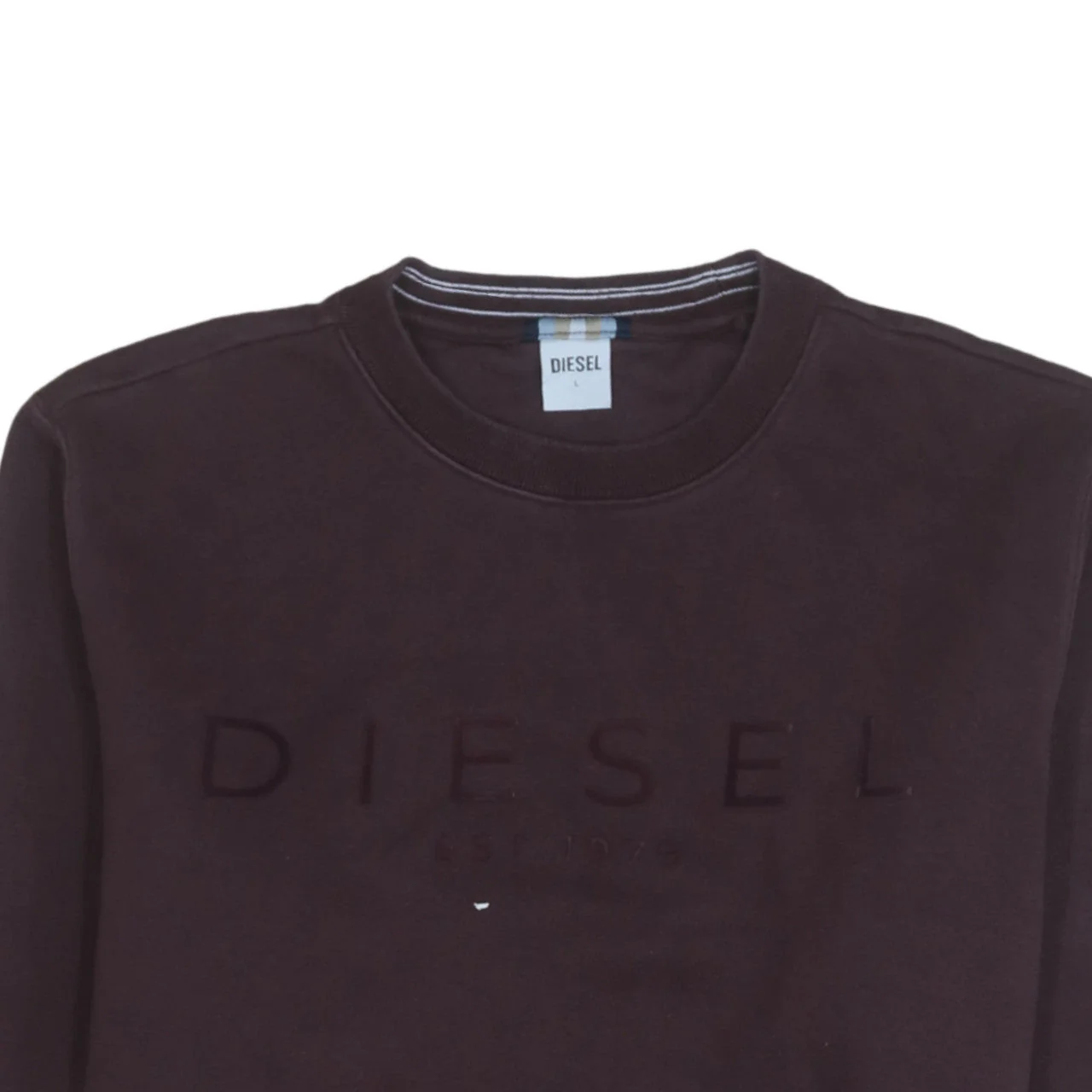 Diesel Men's Brown Crew Neck Sweatshirt L Cotton Blend - Image 8