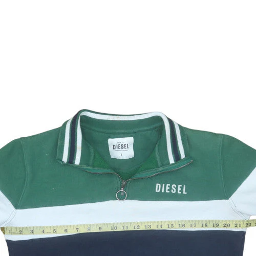 Diesel Mens Multicoloured 1/4 Zip Cotton Sweatshirt Size S - Image 2