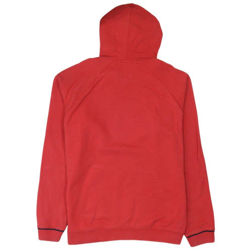 Diesel Mens Red Pullover Hoodie L Graphic Logo Fleece Sweatshirt - Image 4