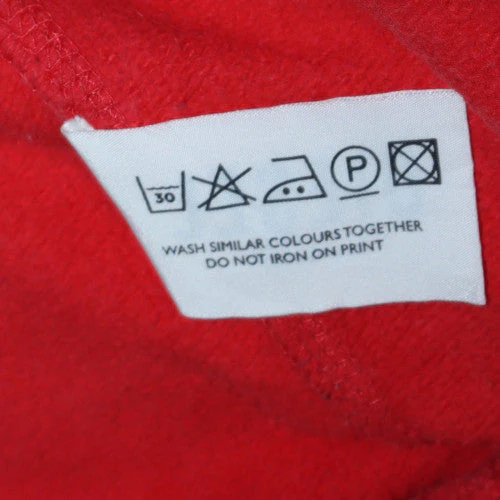 Diesel Mens Red Pullover Hoodie L Graphic Logo Fleece Sweatshirt - Image 5