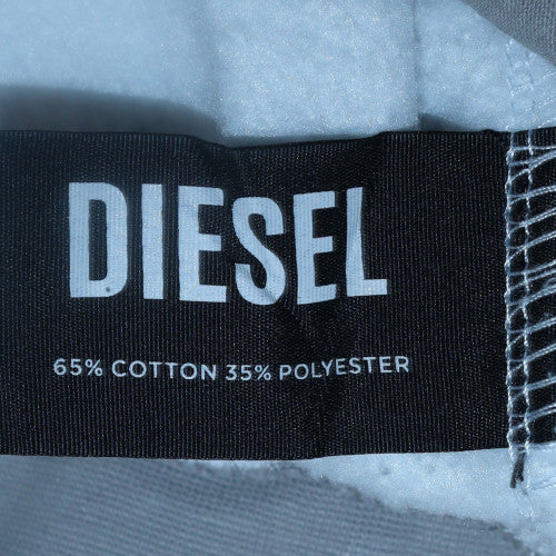 Diesel Men's White Pullover Logo Hoodie Size M Cotton Blend - Image 6