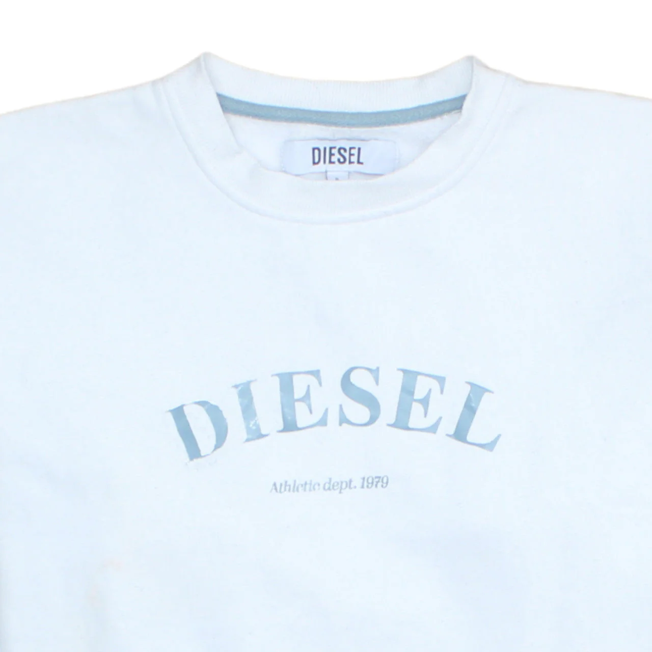 Diesel Men's White Small Logo Crew Neck Pullover Sweatshirt - Image 8