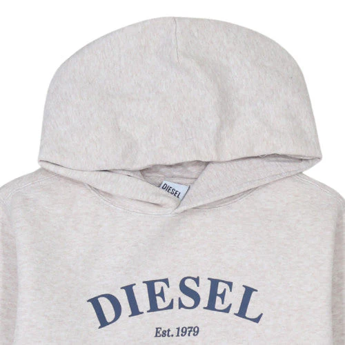 Diesel Womens Beige Pullover Hoodie Small Cotton Blend Hooded Sweatshirt - Image 7