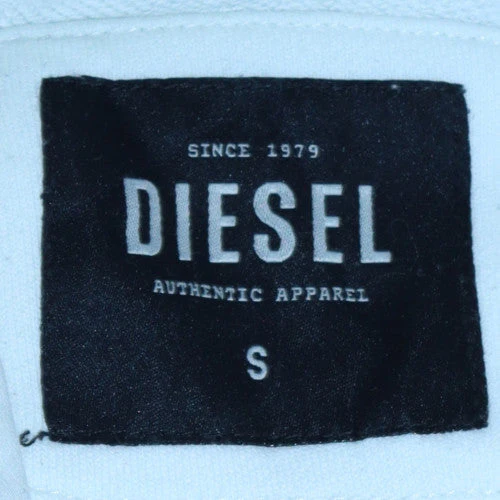 Diesel Womens Pink and White Hooded Pullover Sweatshirt Size S - Image 5