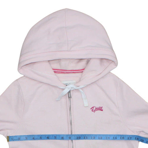 Diesel Women's Pink Full Zip Hoodie Size S Cotton Blend - Image 2