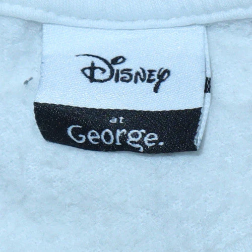 Disney at George Women White Mickey Mouse Sweatshirt Size M 12-14 - Image 6