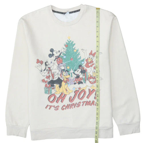 Disney at George Womens Beige Christmas Sweatshirt L 16-18 Crew Neck - Image 3