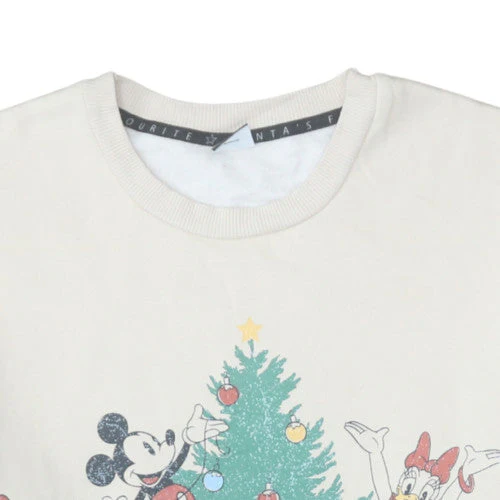 Disney at George Womens Beige Christmas Sweatshirt L 16-18 Crew Neck - Image 8