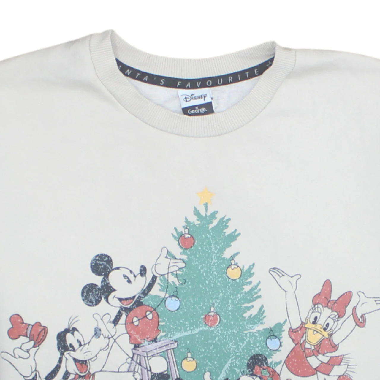 Disney at George Women's White Christmas Sweatshirt Size S 8-10 - Image 8
