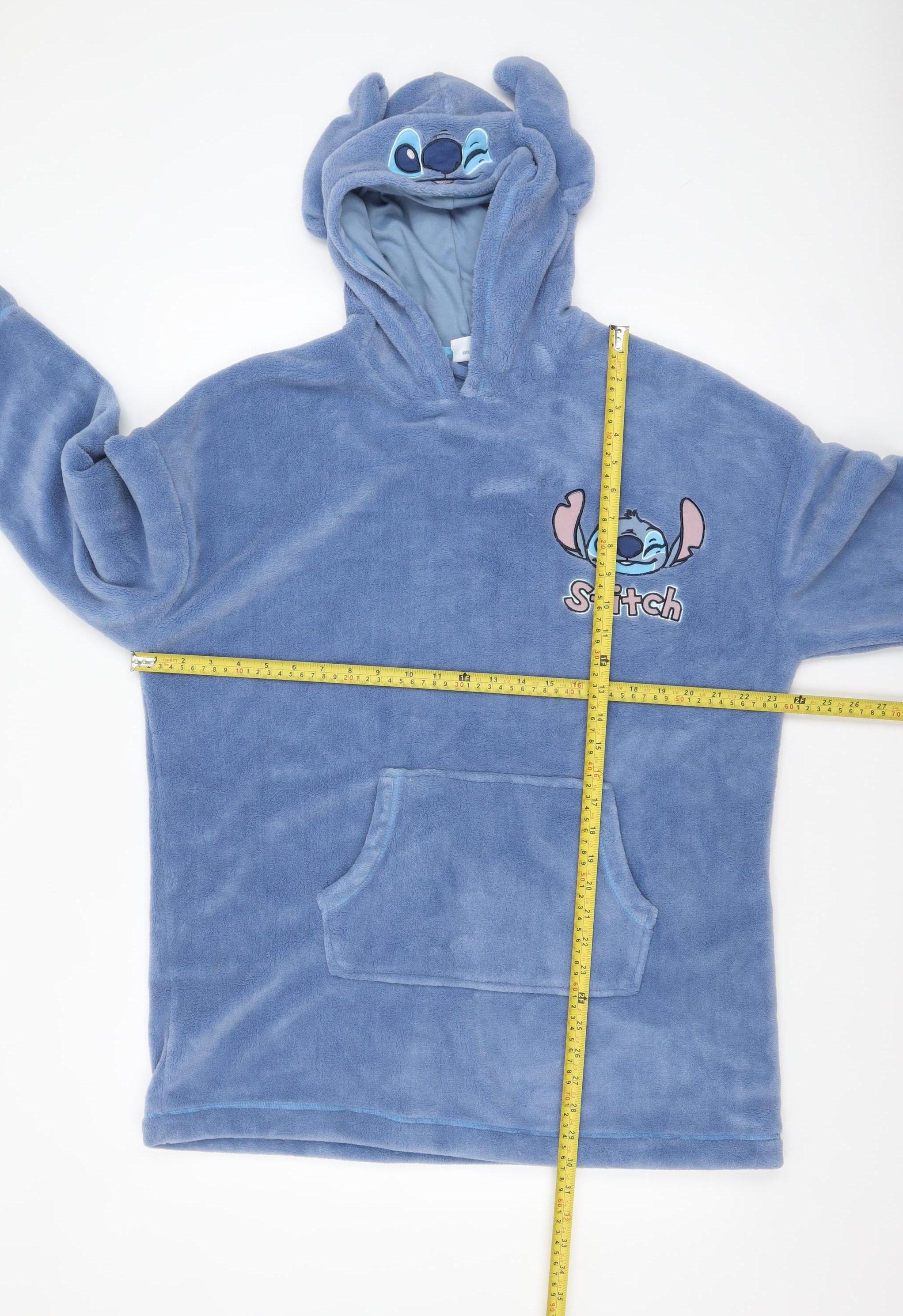 Disney Classics Stitch Blue Fleece Hooded Women's Winter Robe One Size - Image 2