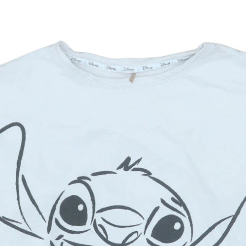 Disney George Women White Stitch Pullover Sweatshirt Size 8-10 - Image 6