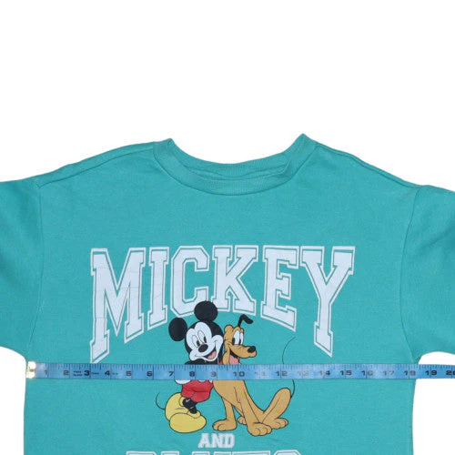 Disney Girls Turquoise Mickey & Pluto Sweatshirt 13-14 Years Pullover Fleece - Image 3