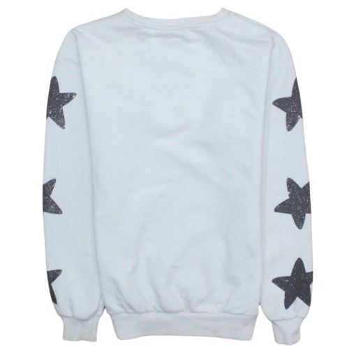 Disney Girls White Glitter Mickey Mouse Crew Neck Sweatshirt 12-13Y 158cm - Image 4