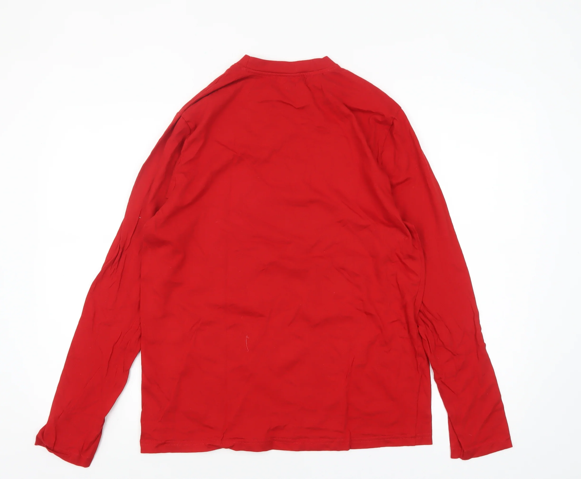 Disney Men's Red Christmas Crew Long Sleeve Pyjama Top M - Image 3