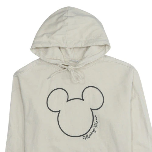 Disney Mickey Mouse Beige Hoodie Women's Small Pullover Sweatshirt - Image 8