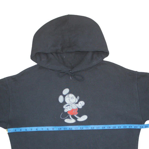 Disney Mickey Mouse Black Hoodie Women's L Pullover Fleece Sweatshirt - Image 3