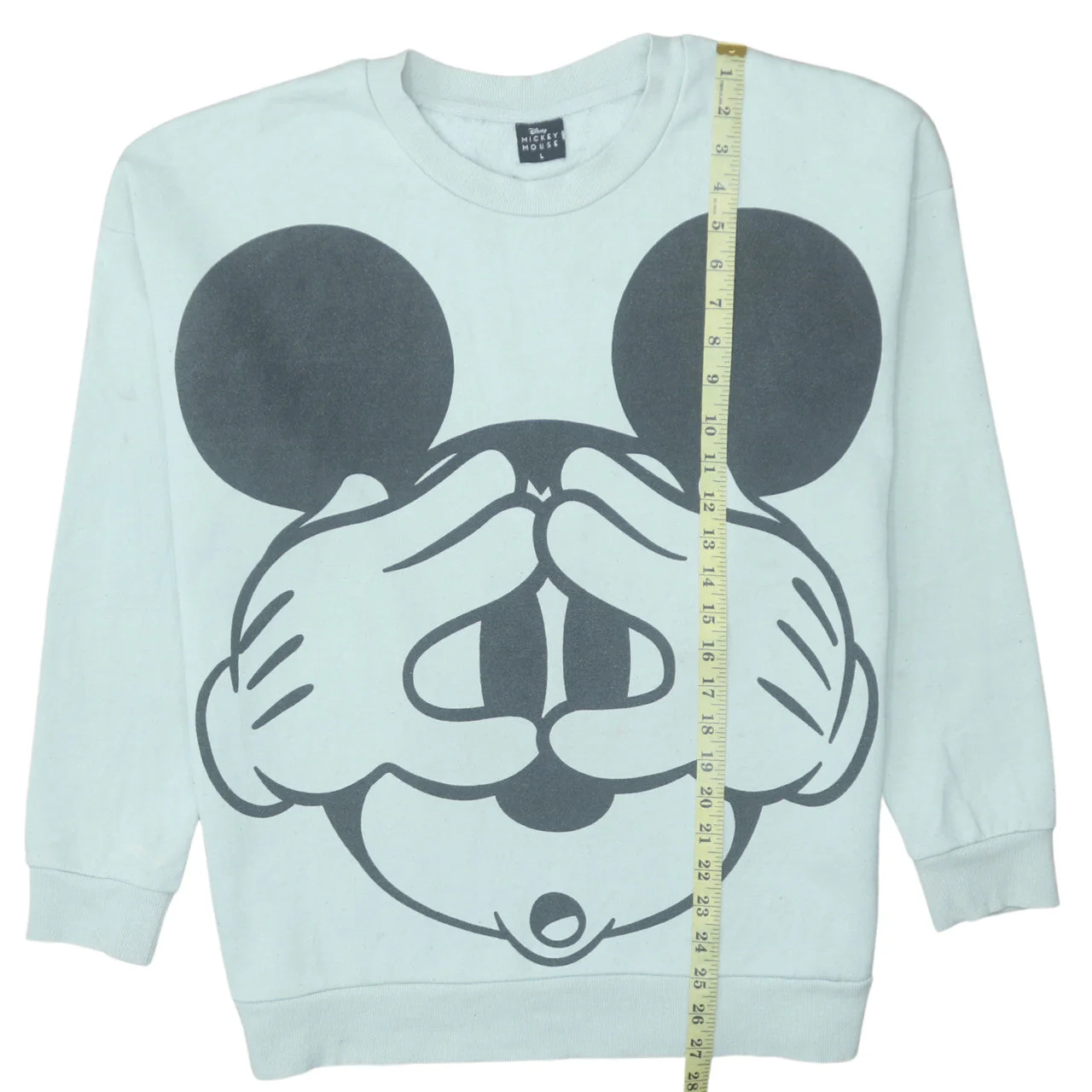Disney Mickey Mouse Women's Light Blue Pullover Sweatshirt L 16-18 - Image 3