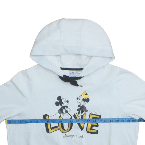 Disney Mickey Mouse Women's White Hoodie Size L Love Graphic Pullover - Image 3