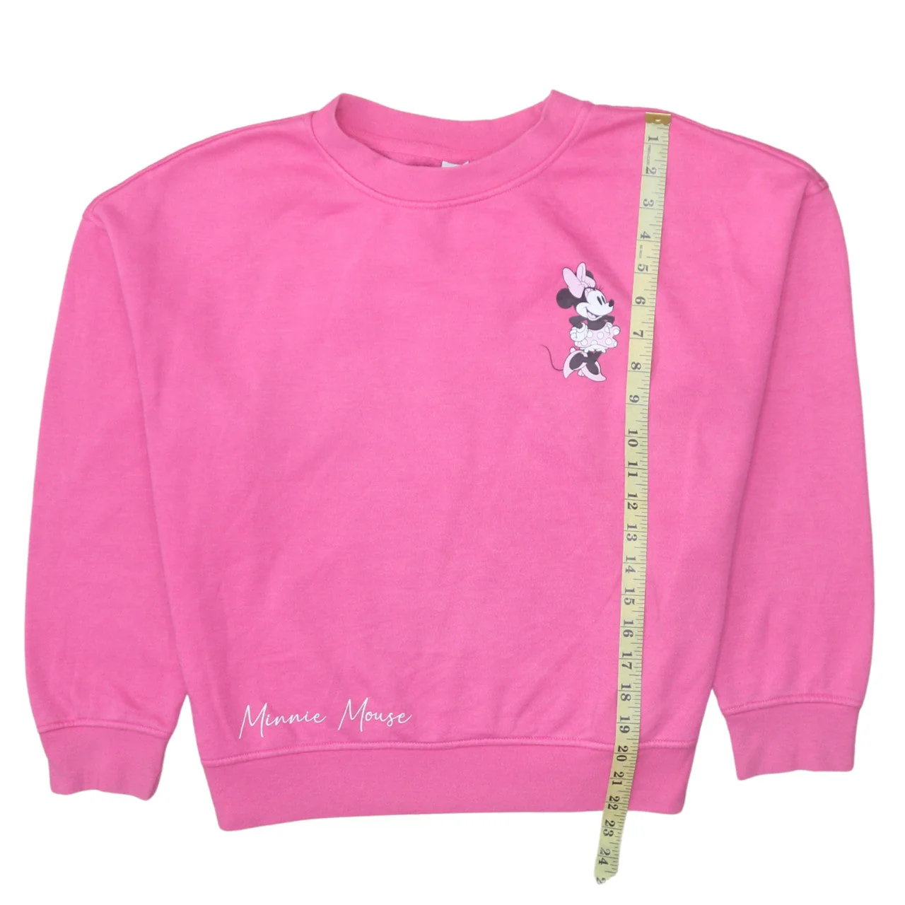 Disney Minnie Mouse Pink Crew Neck Sweatshirt Women Small - Image 3