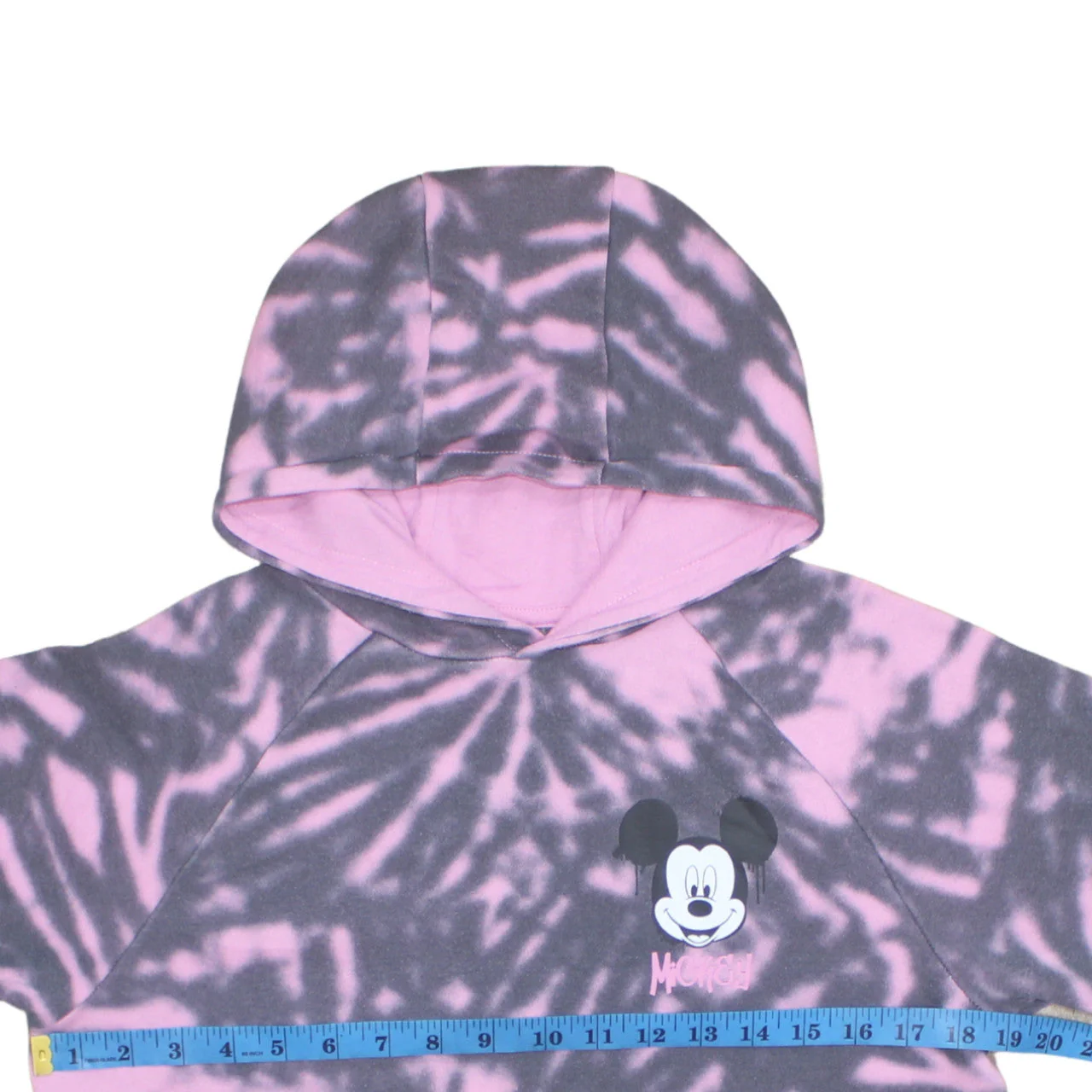 Disney Primark Girls Pink Tie-Dye Fleece Hoodie 11-12 Years Pullover - Image 3