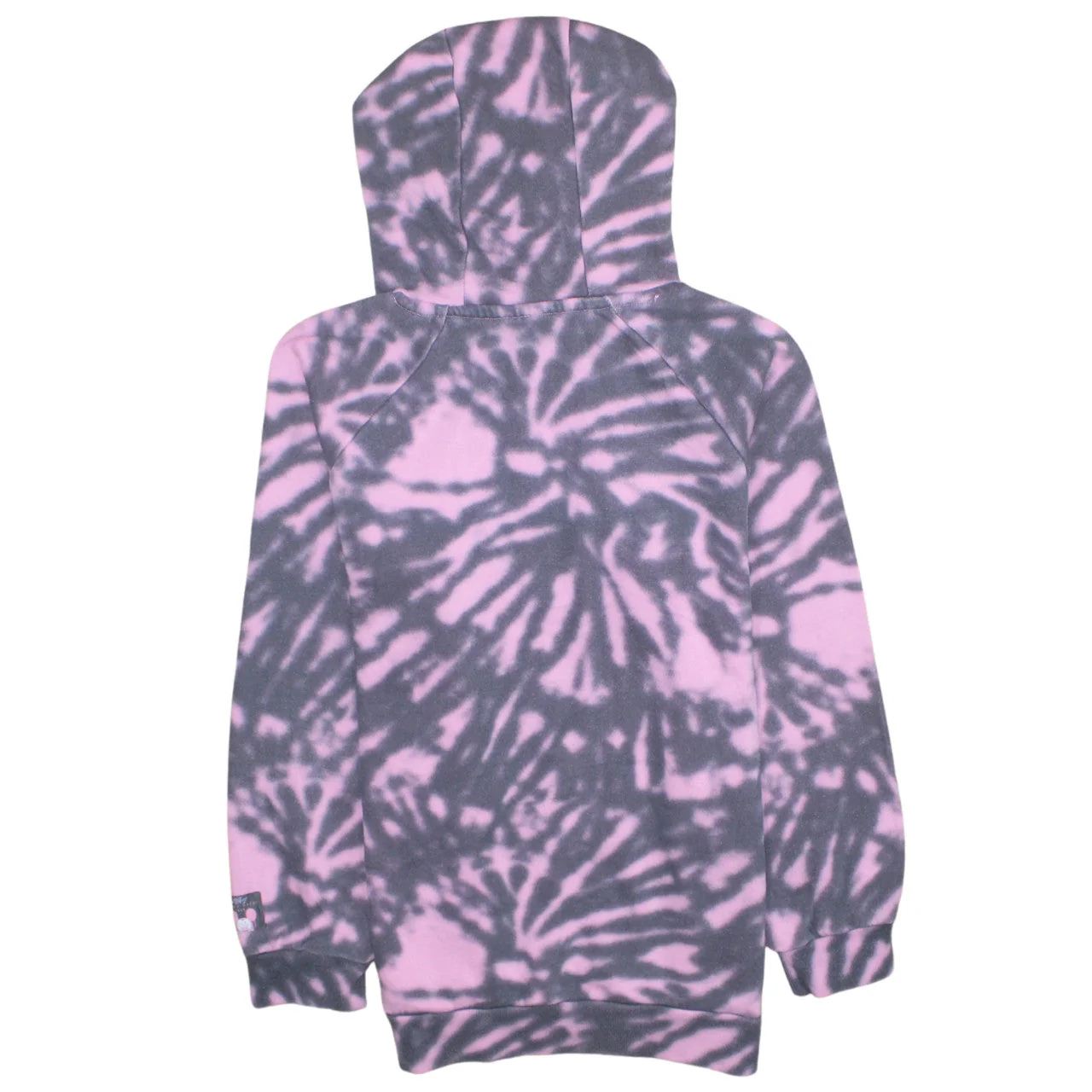 Disney Primark Girls Pink Tie-Dye Fleece Hoodie 11-12 Years Pullover - Image 4